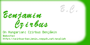 benjamin czirbus business card